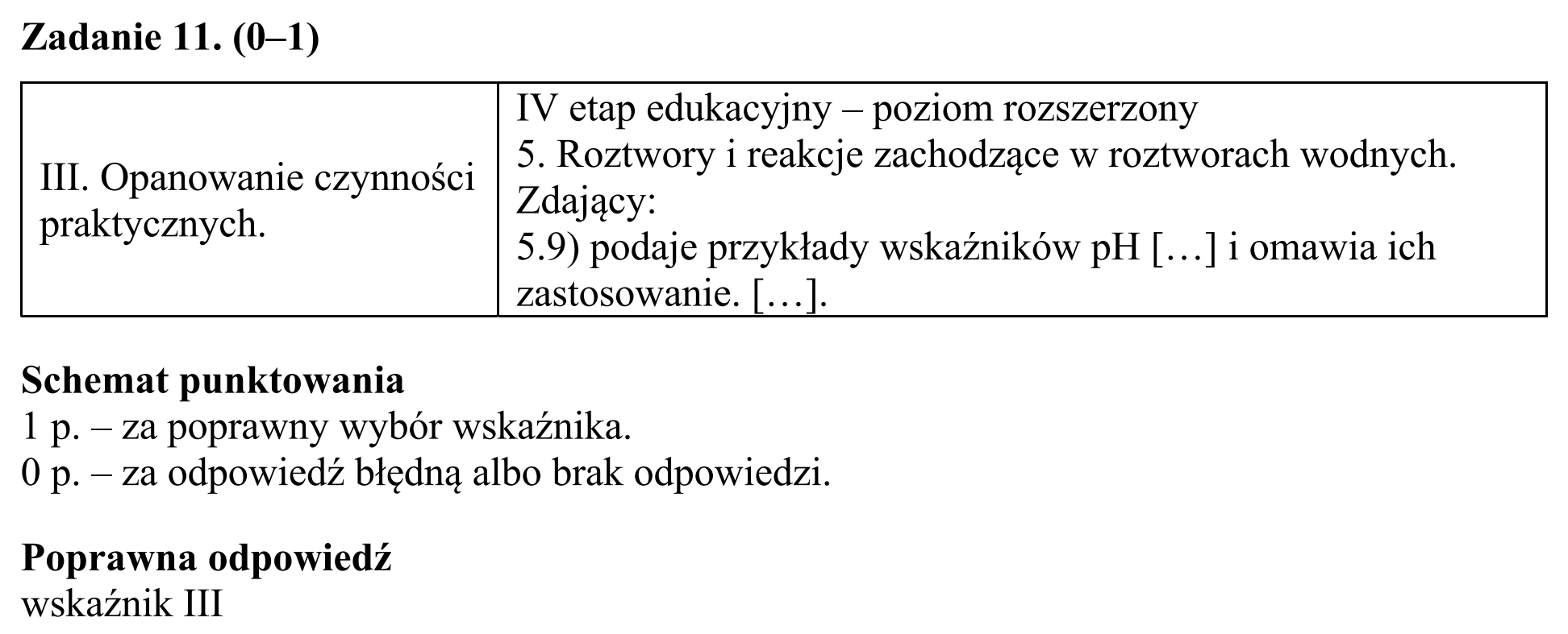 Matura, maj 2018, odpowiedź do zadania 11