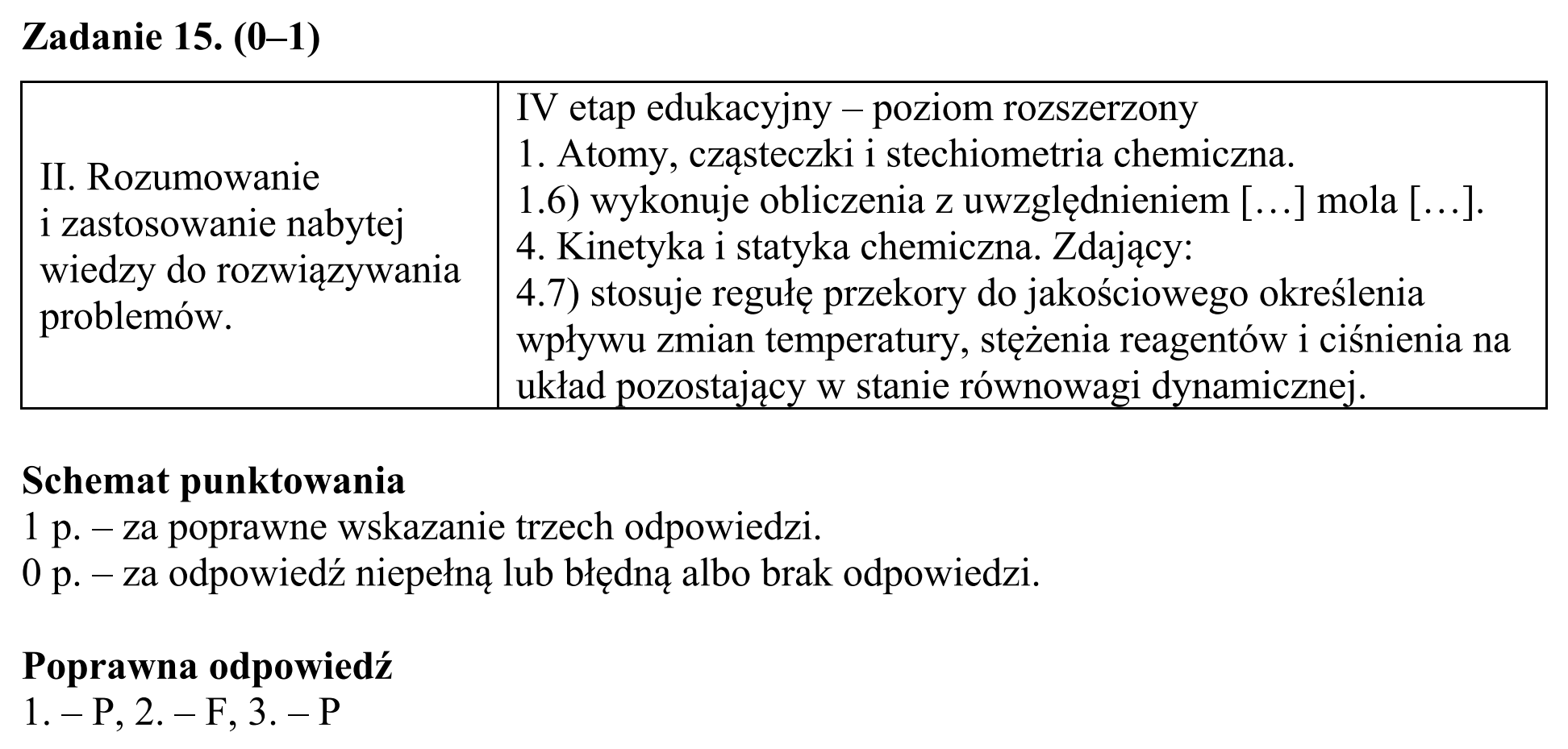 Matura, maj 2018, odpowiedź do zadania 15
