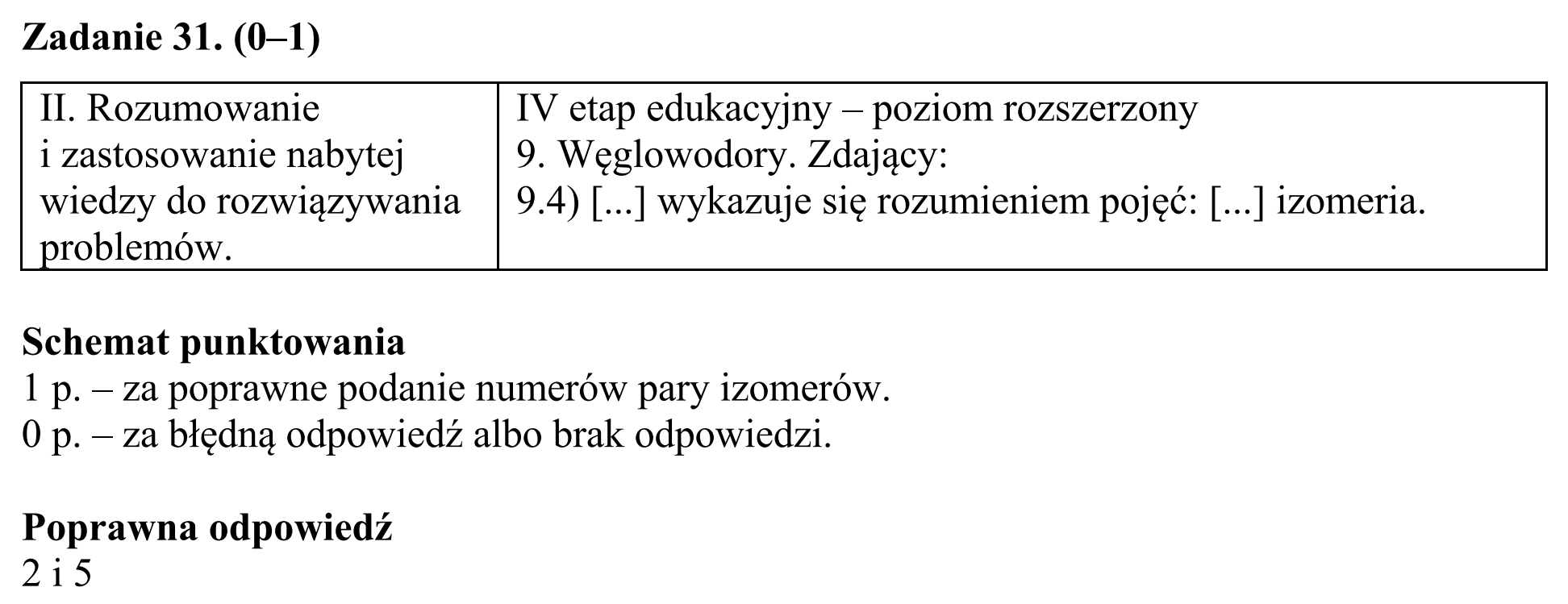 Matura, maj 2018, odpowiedź do zadania 31