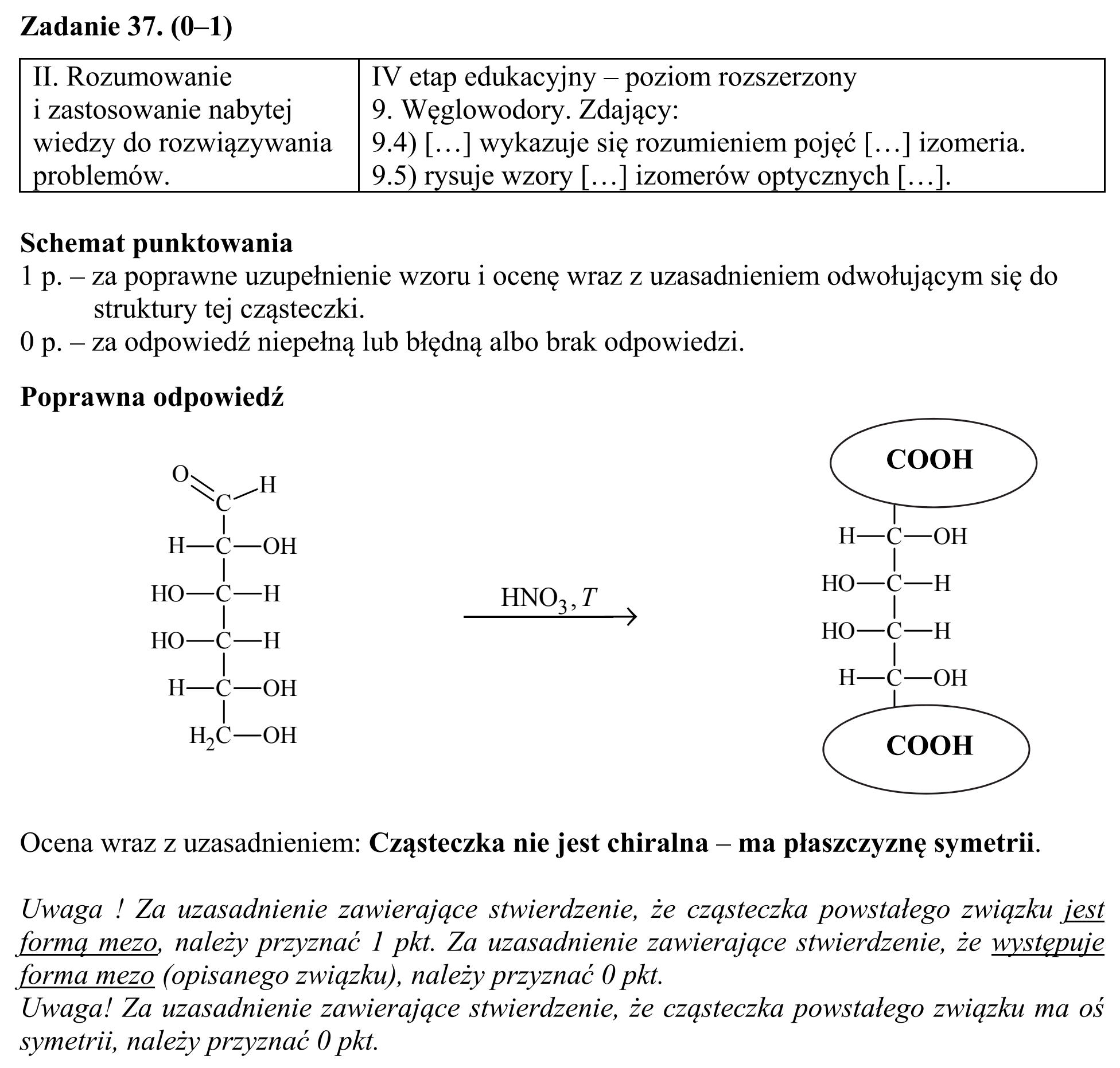 Matura, maj 2018, odpowiedź do zadania 37