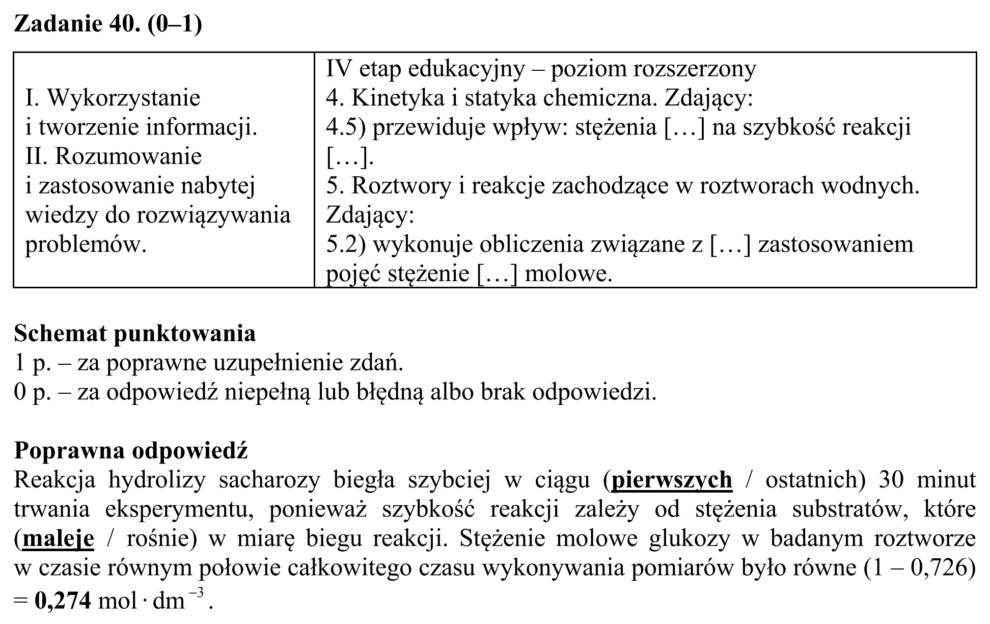Matura, maj 2018, odpowiedź do zadania 40