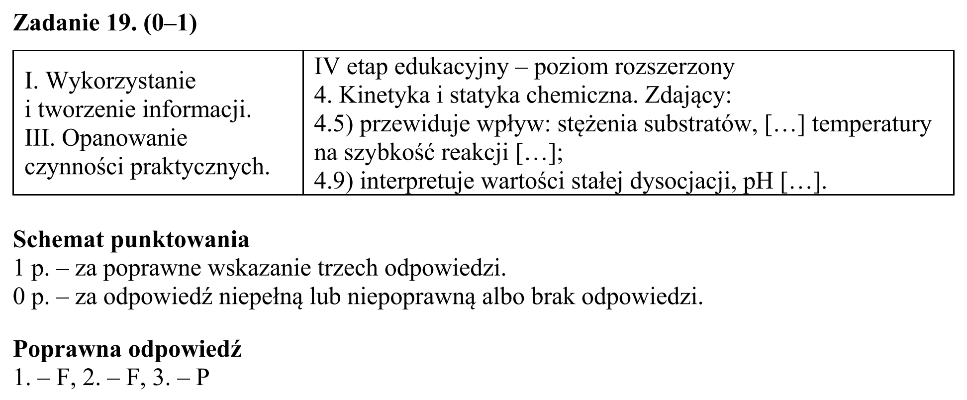 Matura, maj 2019, odpowiedź do zadania 19