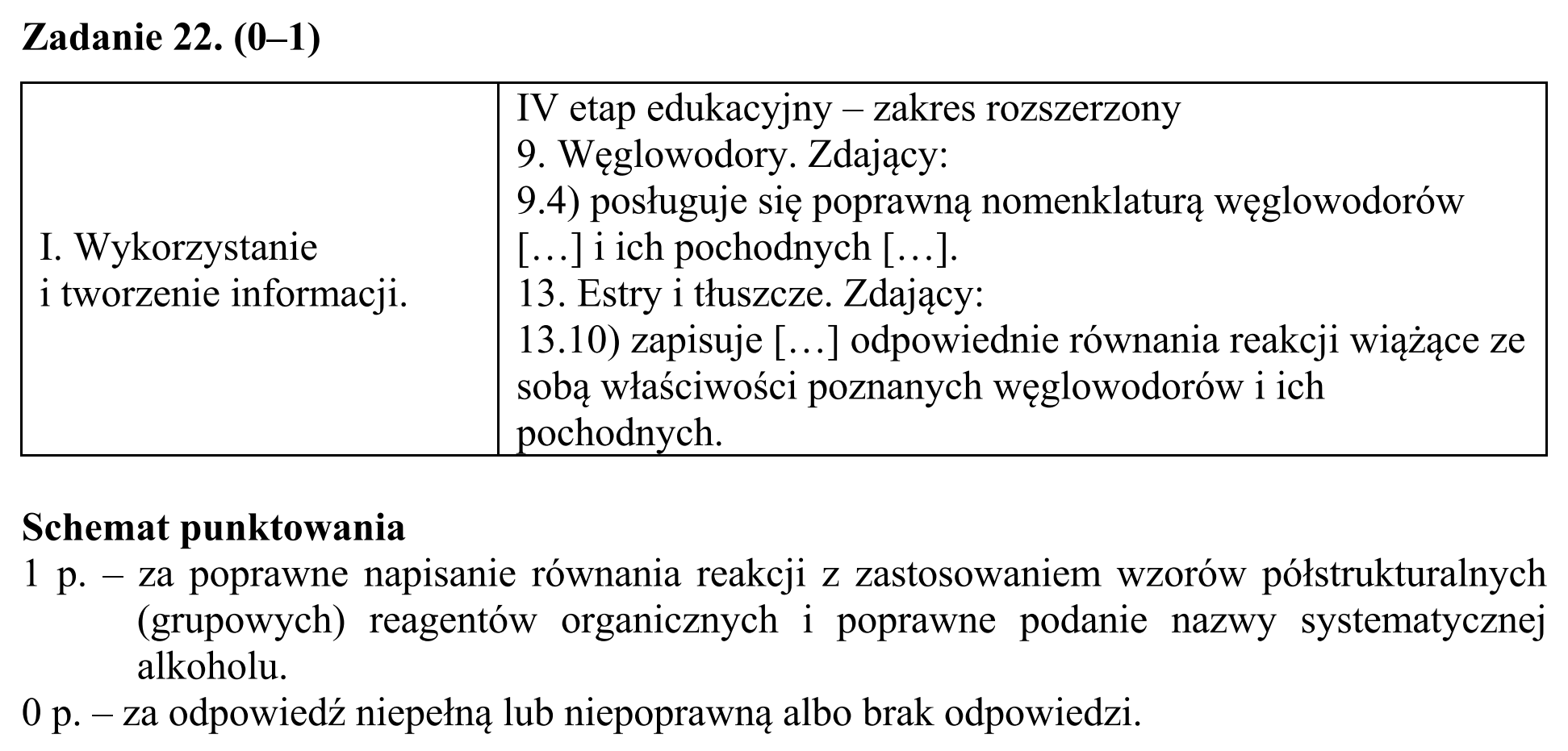 Matura, maj 2019, odpowiedź do zadania 22, fragment 1