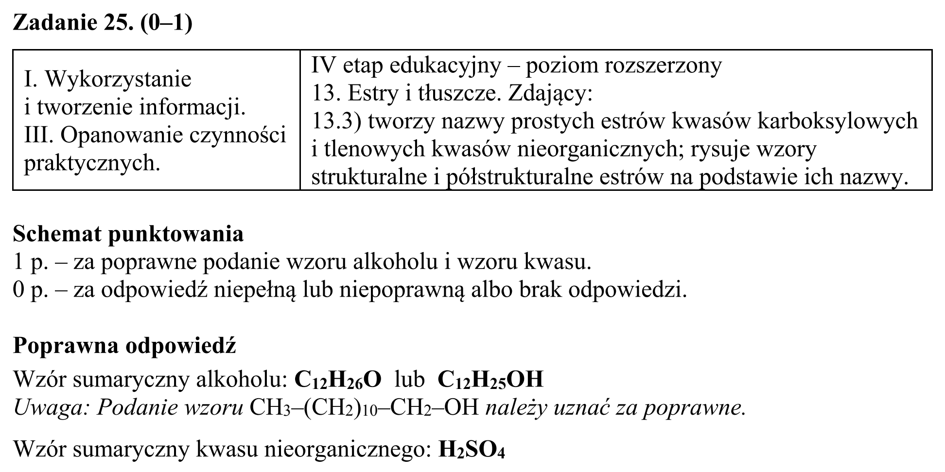 Matura, maj 2019, odpowiedź do zadania 25
