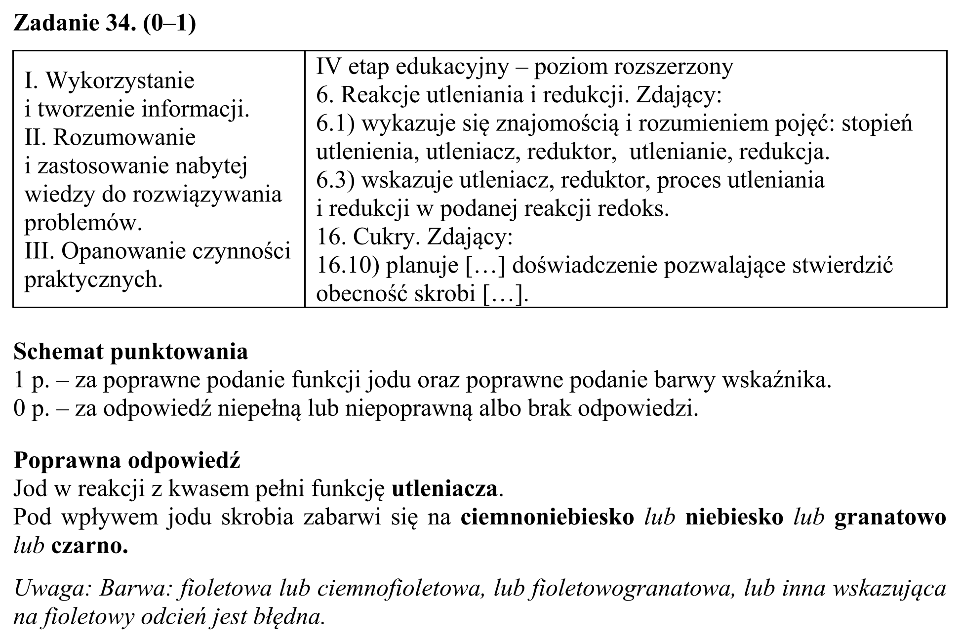 Matura, maj 2019, odpowiedź do zadania 34