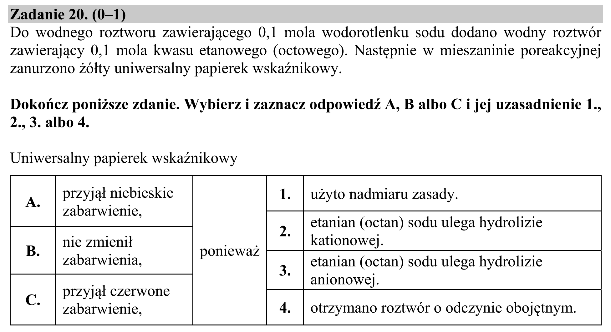 Matura, maj 2019, podgląd zadania 20
