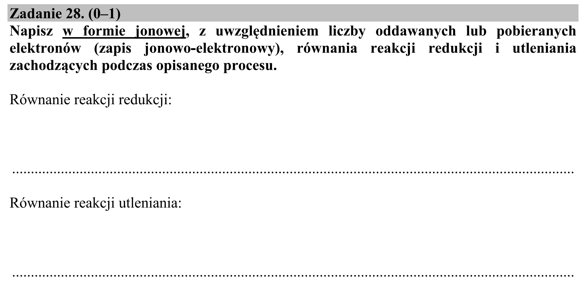 Matura, maj 2020, podgląd zadania 28