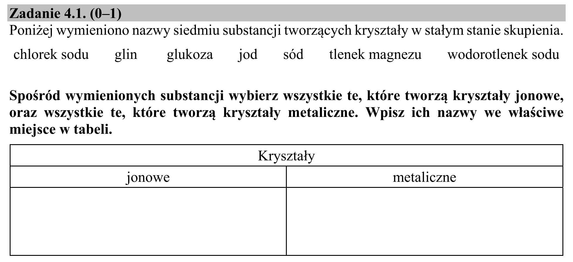 Matura, maj 2020, zadanie 4.1