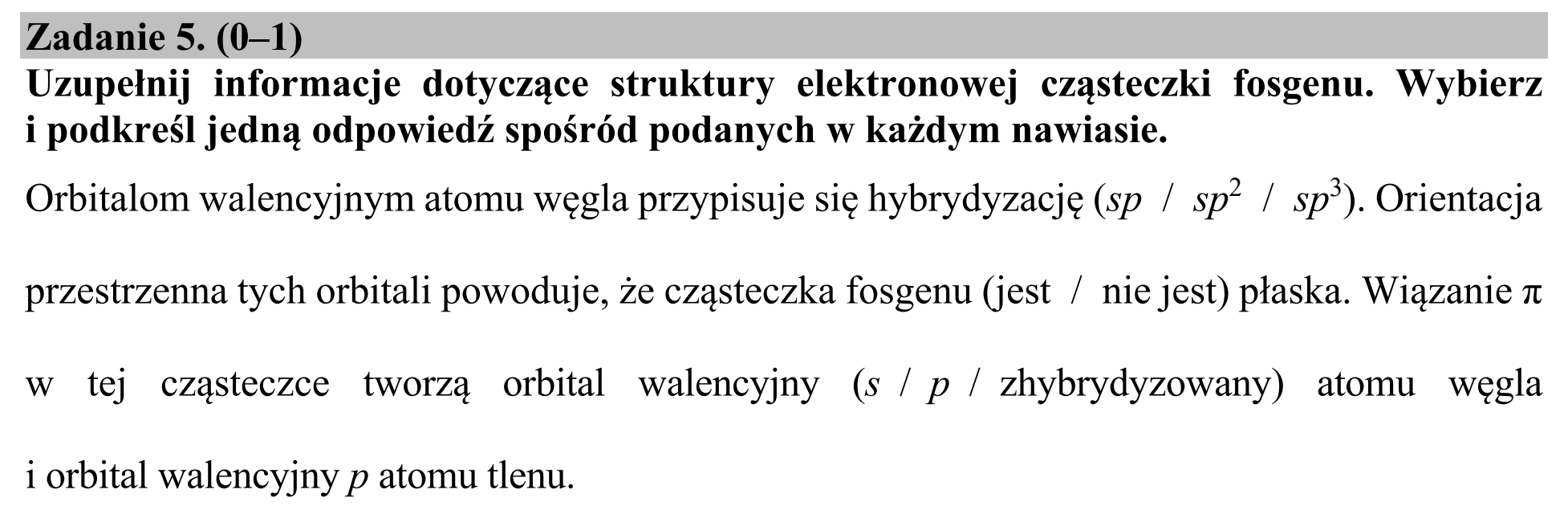 Matura, maj 2020, podgląd zadania 5