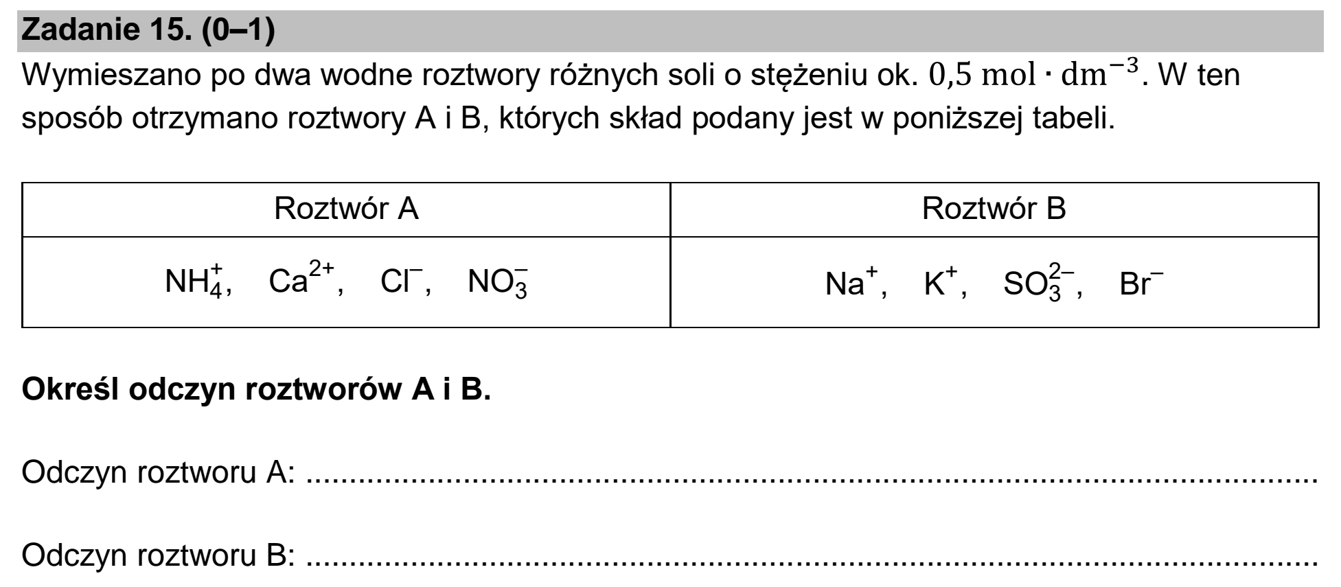 Matura, maj 2023, podgląd zadania 15
