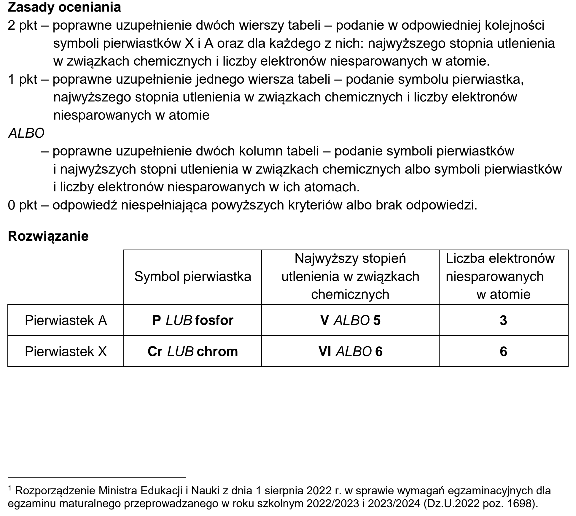 Matura, maj 2024, odpowiedź do zadania 1.1