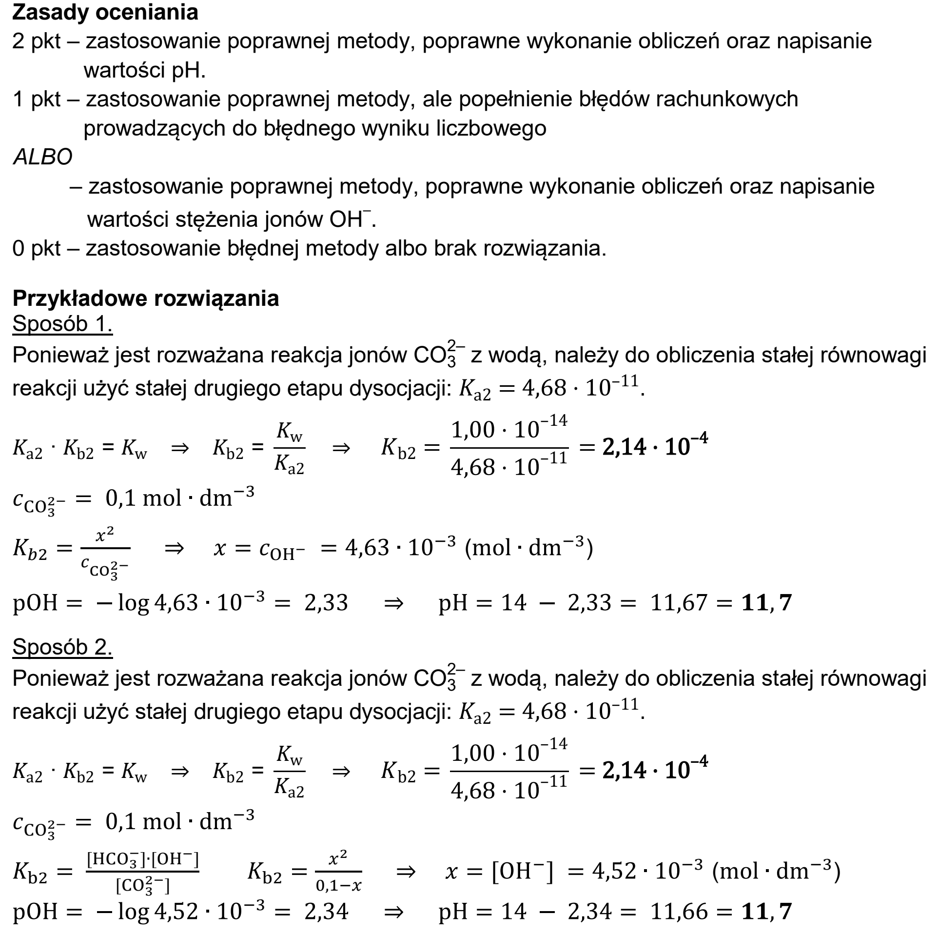 Matura, maj 2026, odpowiedź do zadania 12