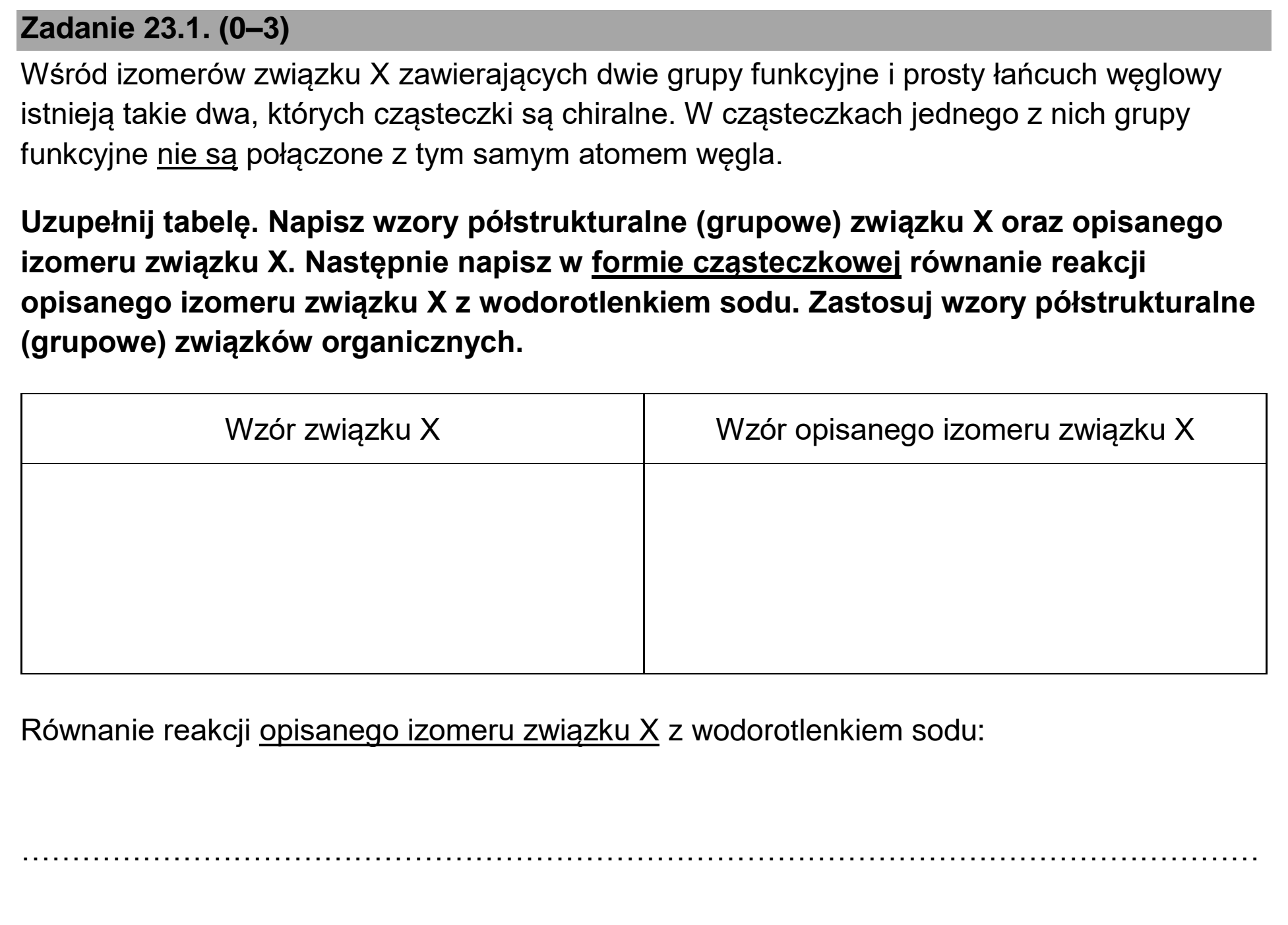 Matura, maj 2026, zadanie 23.1