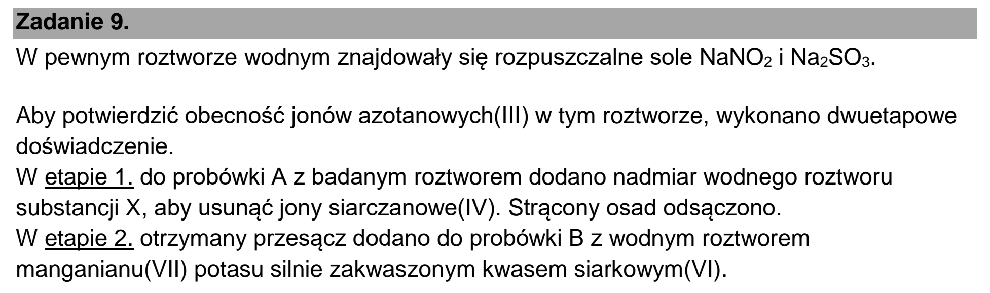 Matura, maj 2026, wstęp zadania 9