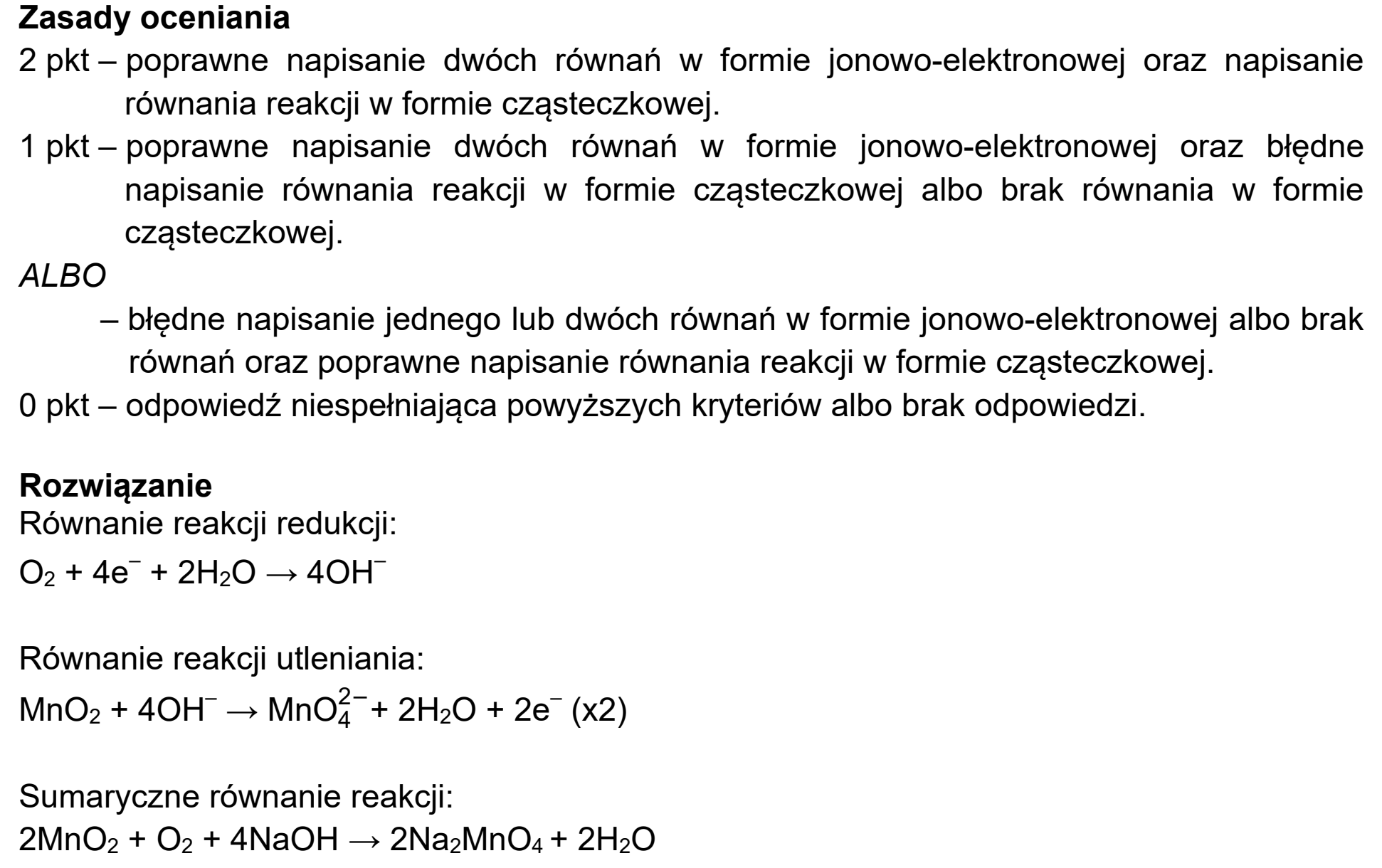 Matura próbna, marzec 2021, odpowiedź do zadania 18