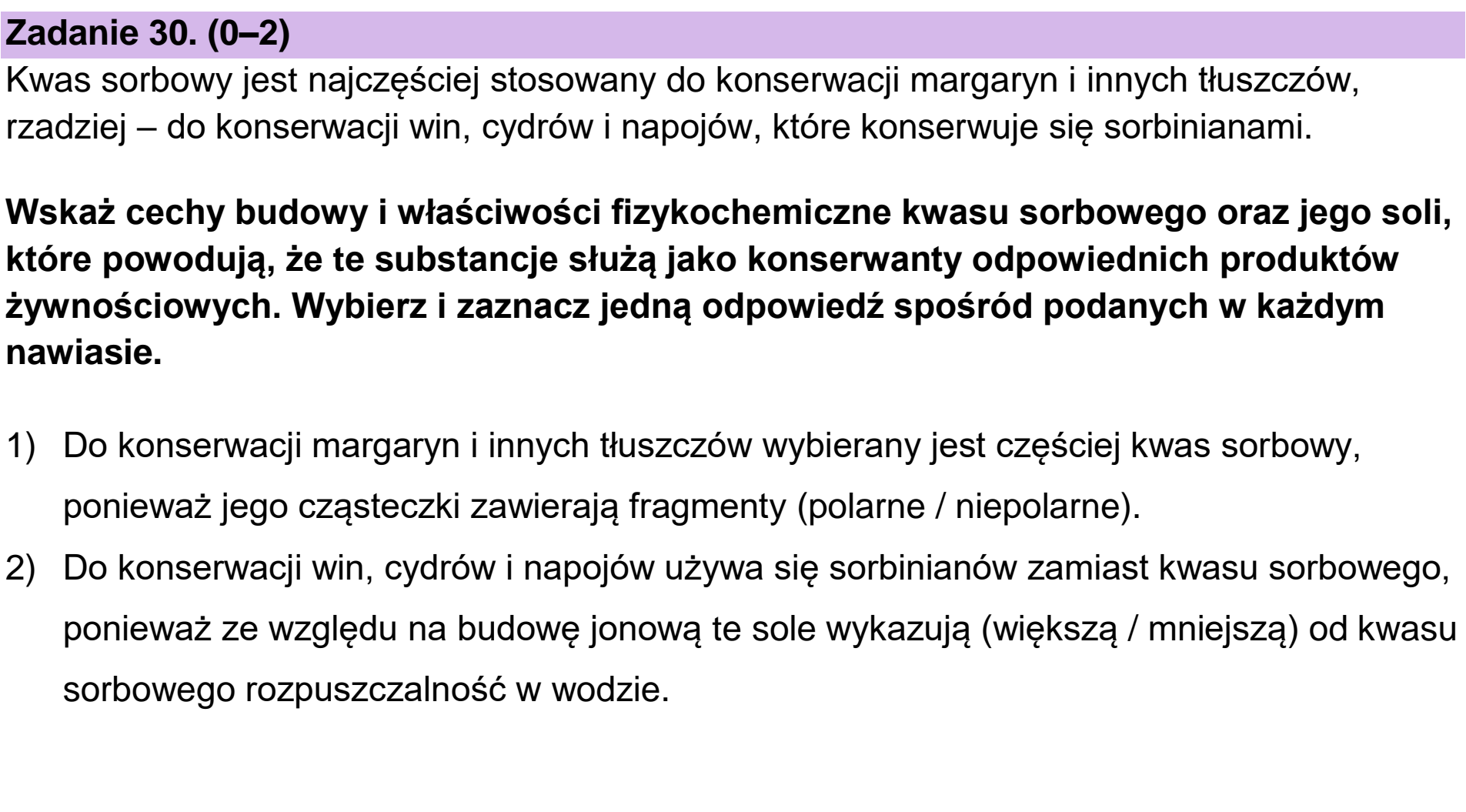 Matura dodatkowa, czerwiec 2023, podgląd zadania 30