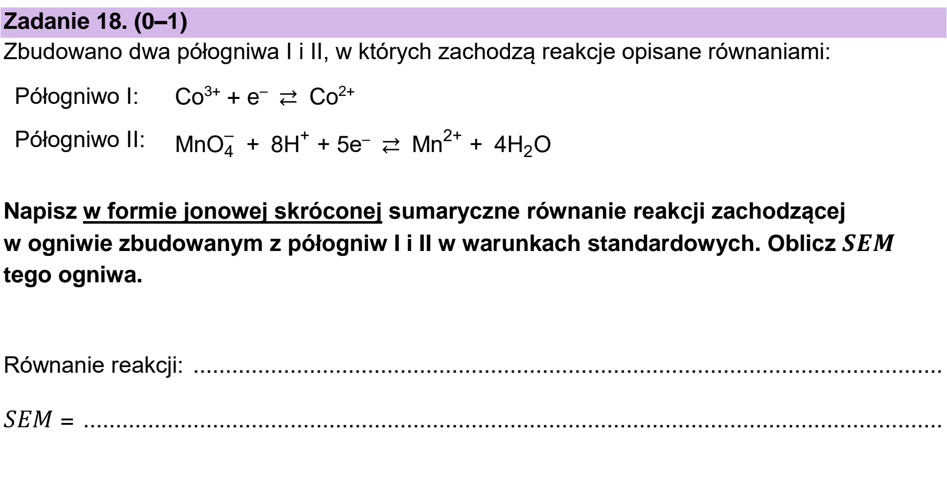 Matura dodatkowa, czerwiec 2024, podgląd zadania 18
