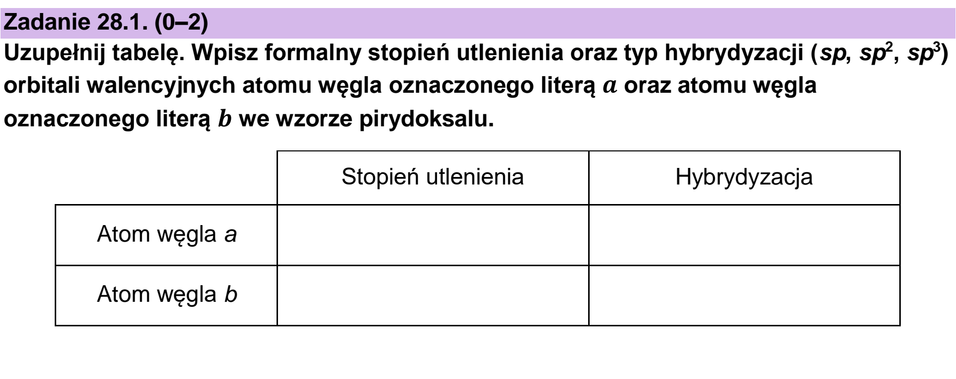 Matura dodatkowa, czerwiec 2024, zadanie 28.1