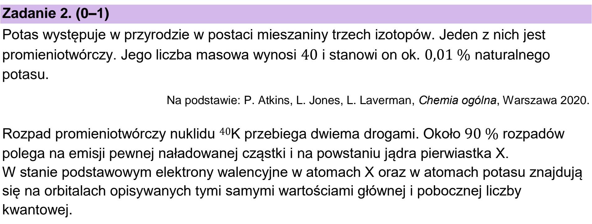 Matura dodatkowa, czerwiec 2026, podgląd zadania 2, fragment 1