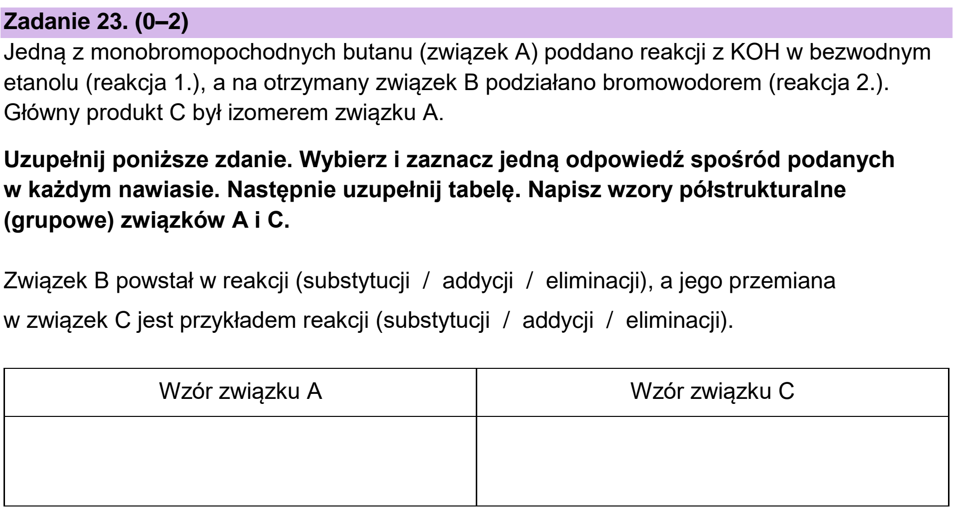 Matura próbna, grudzien 2022, podgląd zadania 23