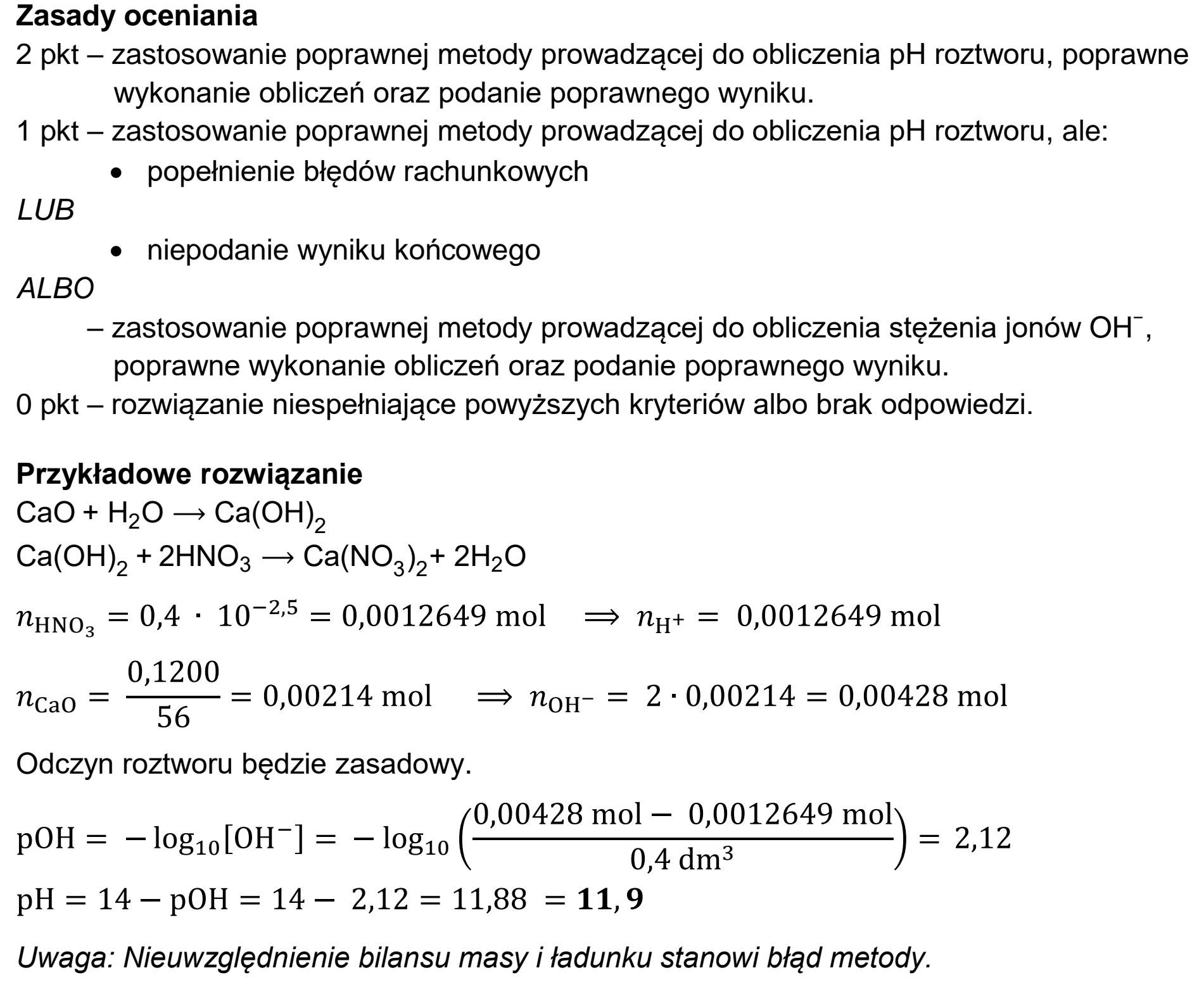 Matura próbna, grudzien 2024, odpowiedź do zadania 14