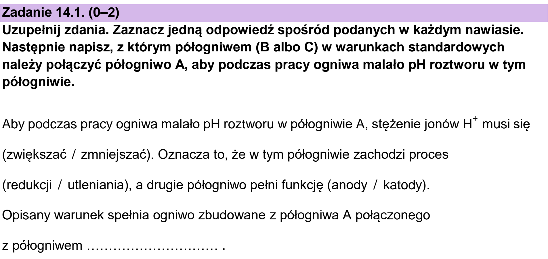 Matura, maj 2025, zadanie 14.1