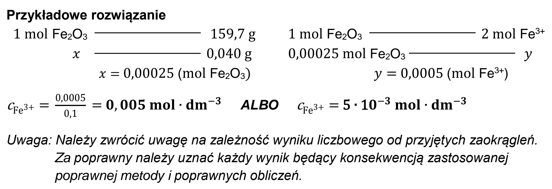 Matura, maj 2026, odpowiedź do zadania 11.1, fragment 2