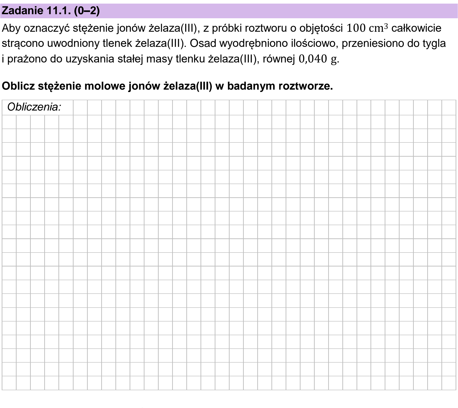 Matura, maj 2026, zadanie 11.1
