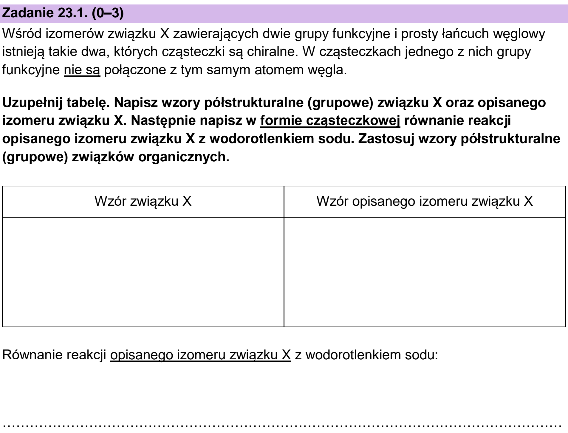 Matura, maj 2026, zadanie 23.1