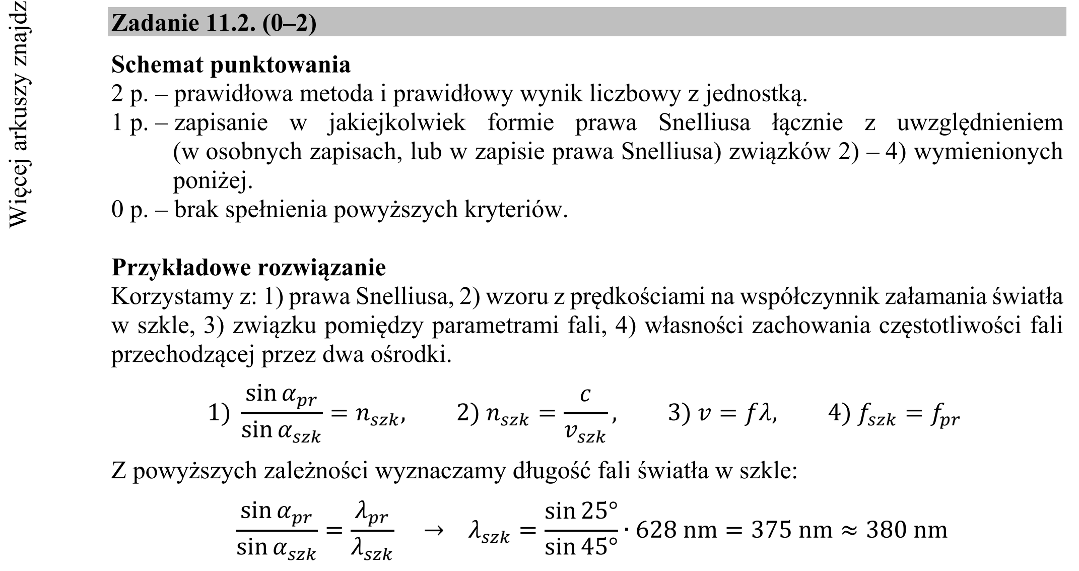 Matura dodatkowa, czerwiec 2018, odpowiedź do zadania 11.2