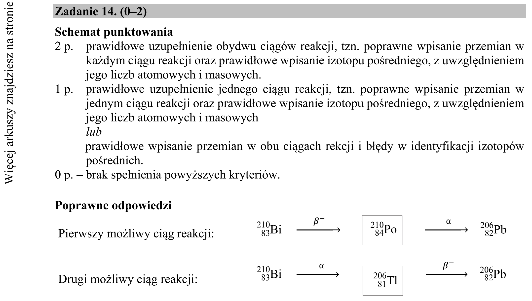 Matura dodatkowa, czerwiec 2018, odpowiedź do zadania 14