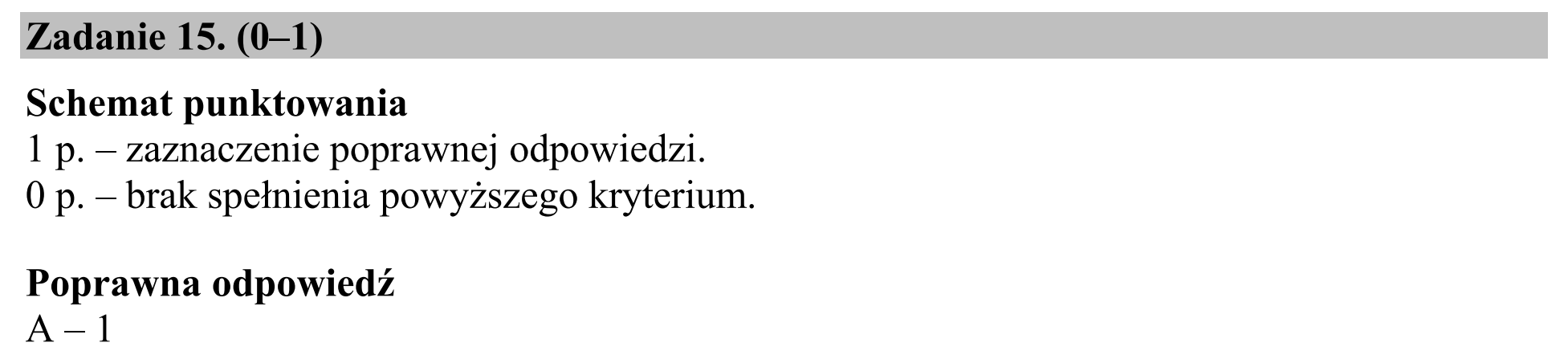 Matura dodatkowa, czerwiec 2018, odpowiedź do zadania 15