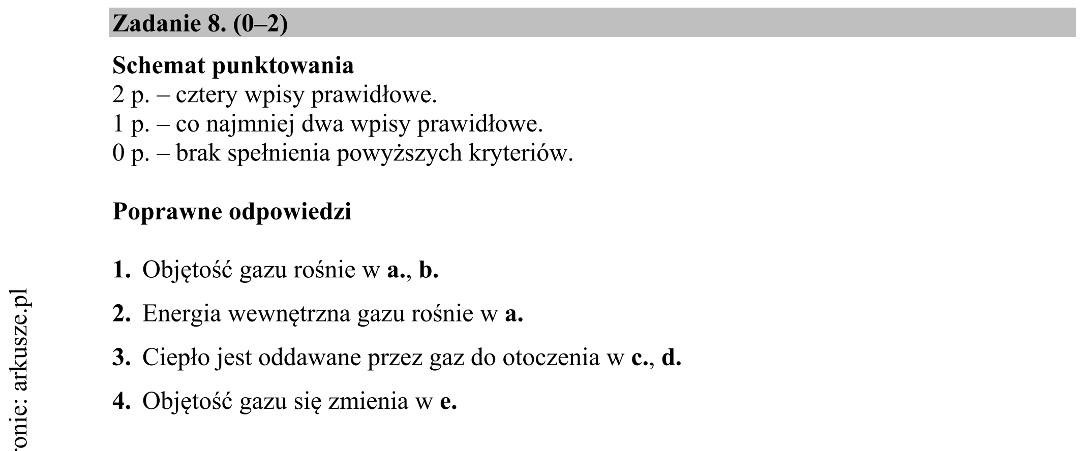 Matura dodatkowa, czerwiec 2018, odpowiedź do zadania 8