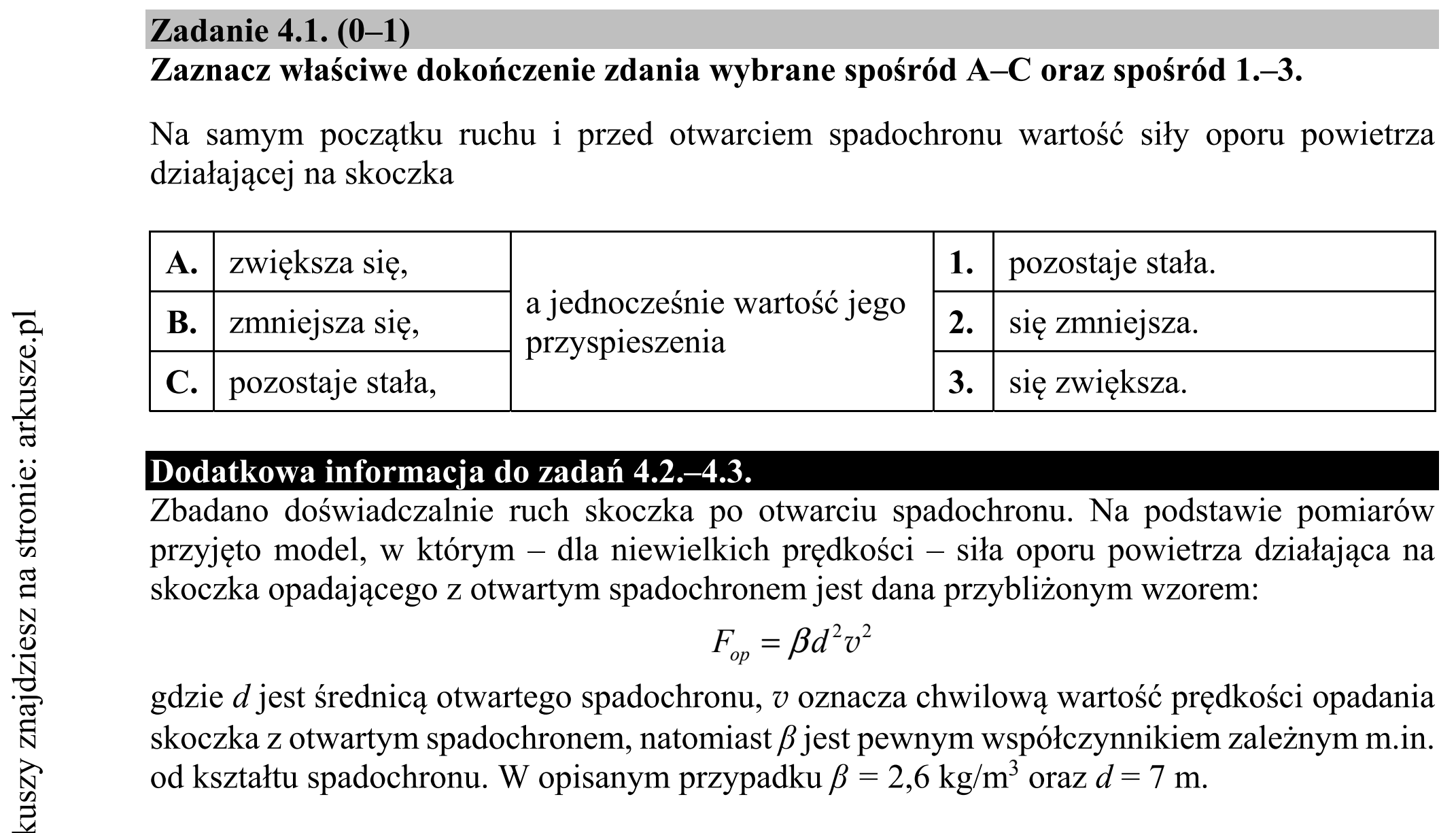 Matura dodatkowa, czerwiec 2018, zadanie 4.1