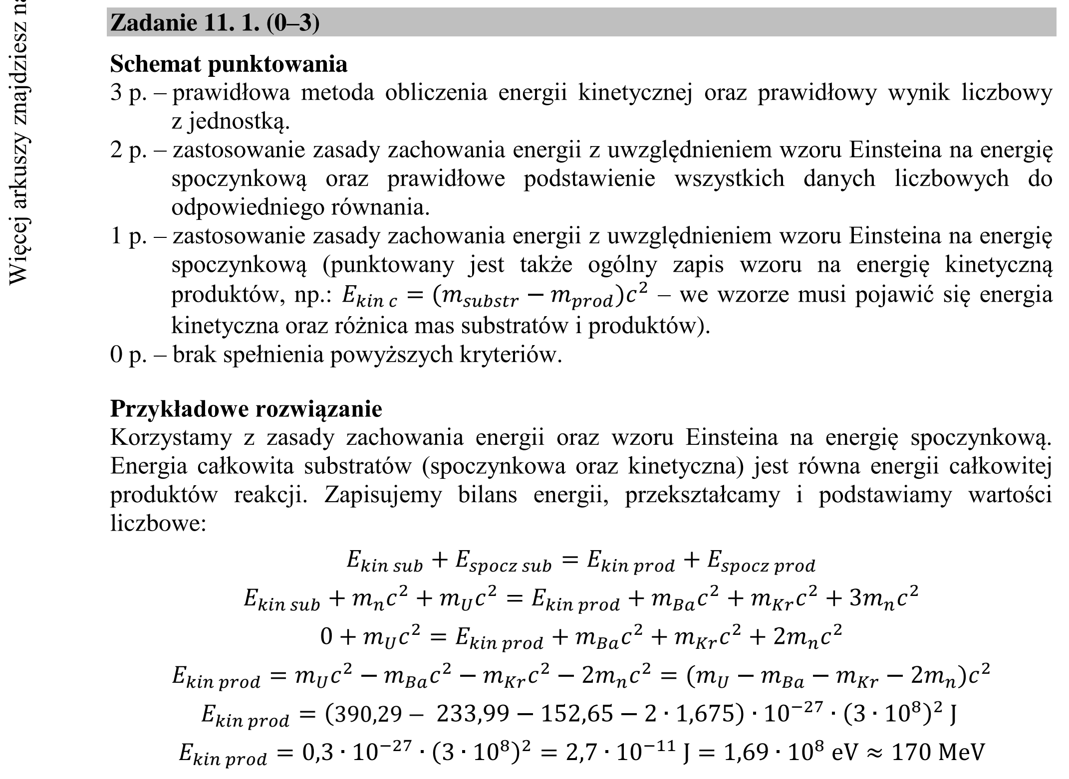 Matura dodatkowa, czerwiec 2019, odpowiedź do zadania 11.1