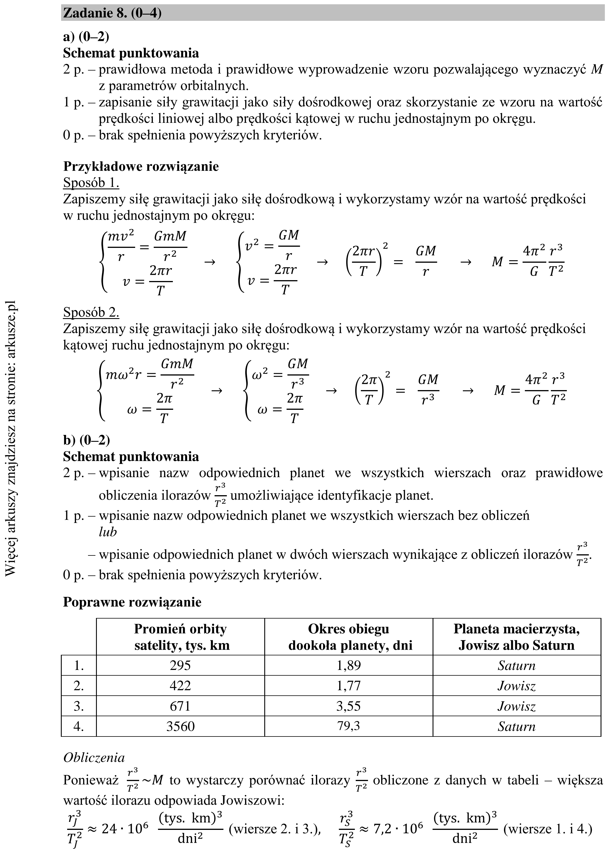 Matura dodatkowa, czerwiec 2019, odpowiedź do zadania 8