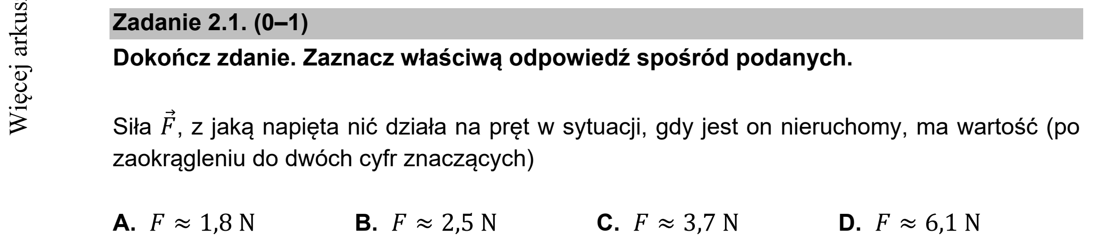 Matura dodatkowa, czerwiec 2021, zadanie 2.1