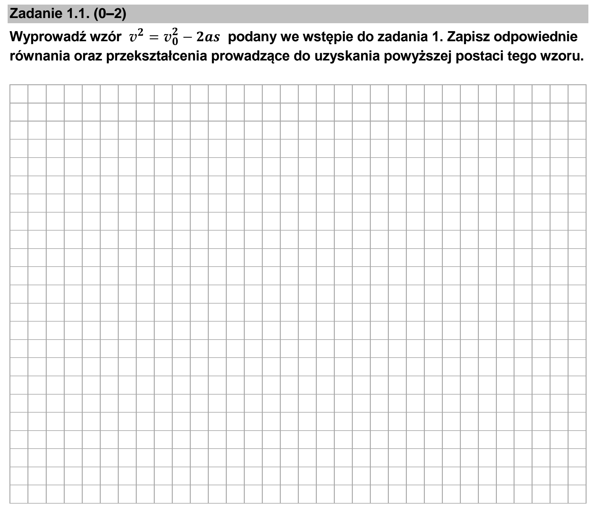 Matura dodatkowa, czerwiec 2023, zadanie 1.1