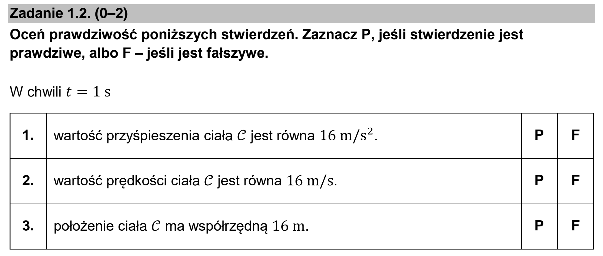 Matura dodatkowa, czerwiec 2025, zadanie 1.2