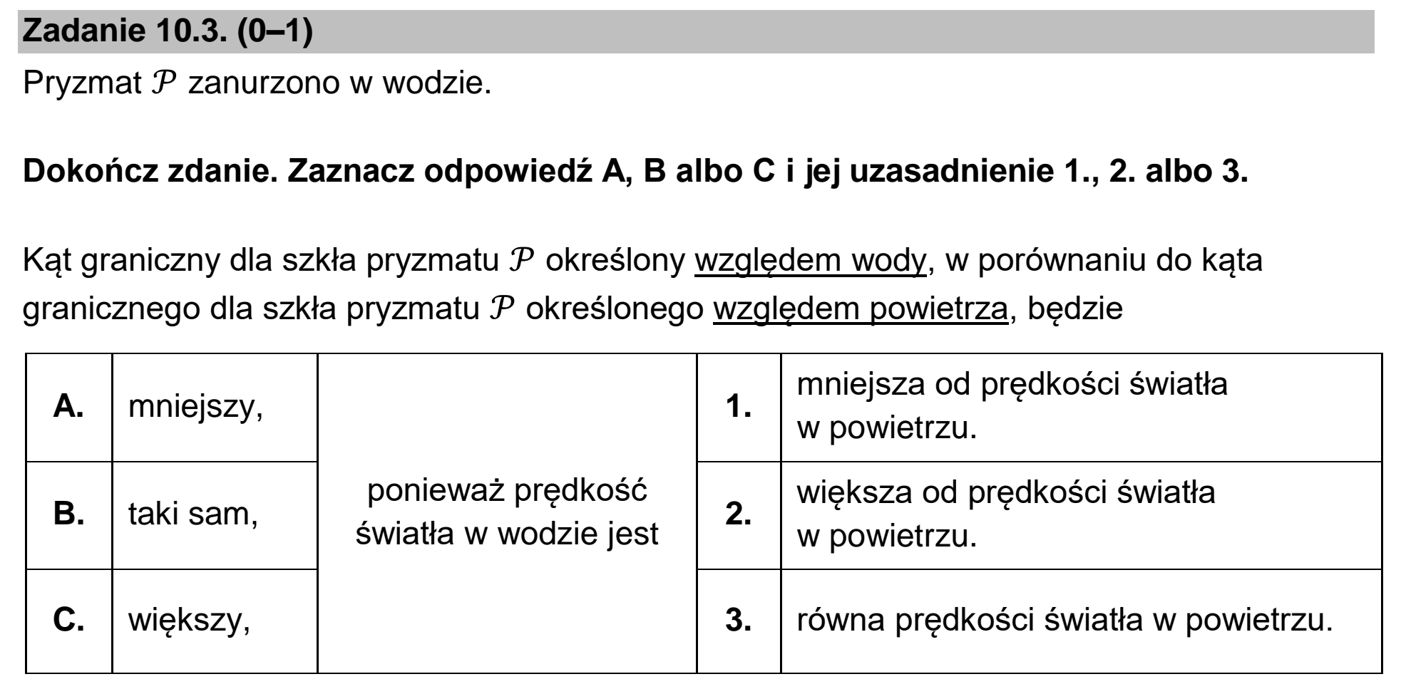 Matura dodatkowa, czerwiec 2025, zadanie 10.3