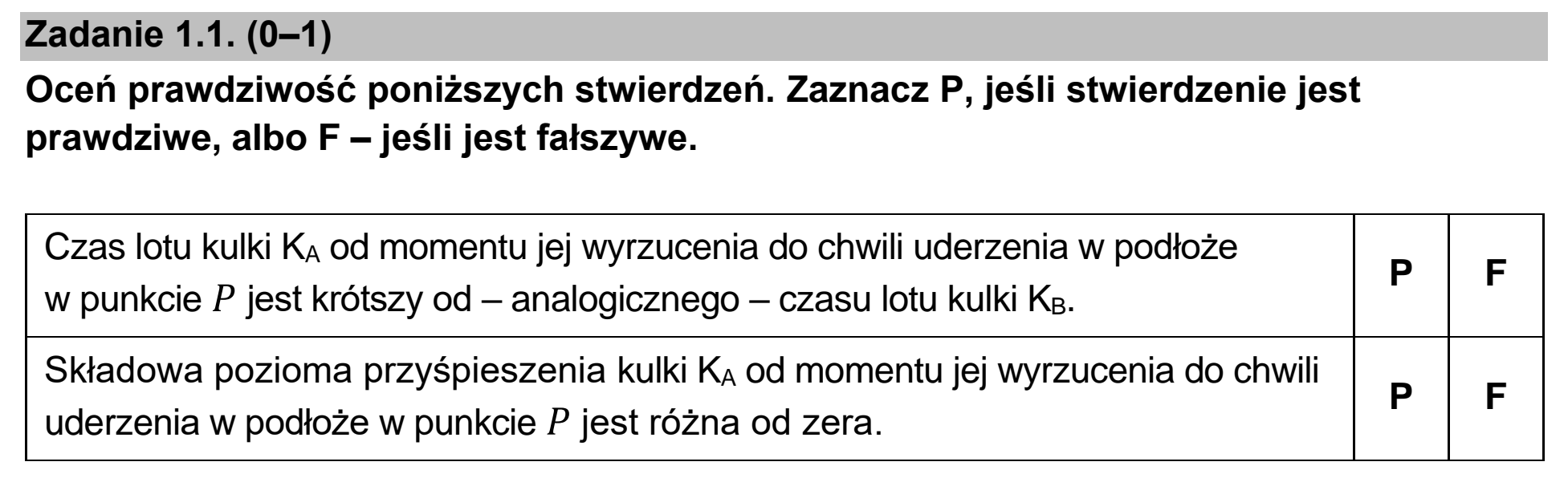 Matura dodatkowa, czerwiec 2026, zadanie 1.1