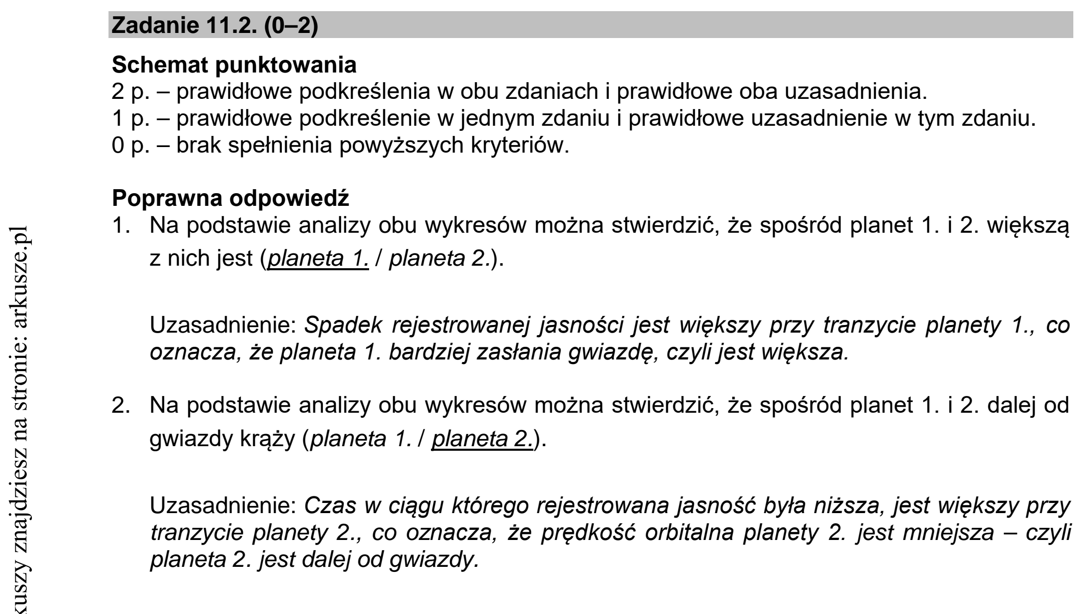 Matura dodatkowa, lipiec 2020, odpowiedź do zadania 11.2