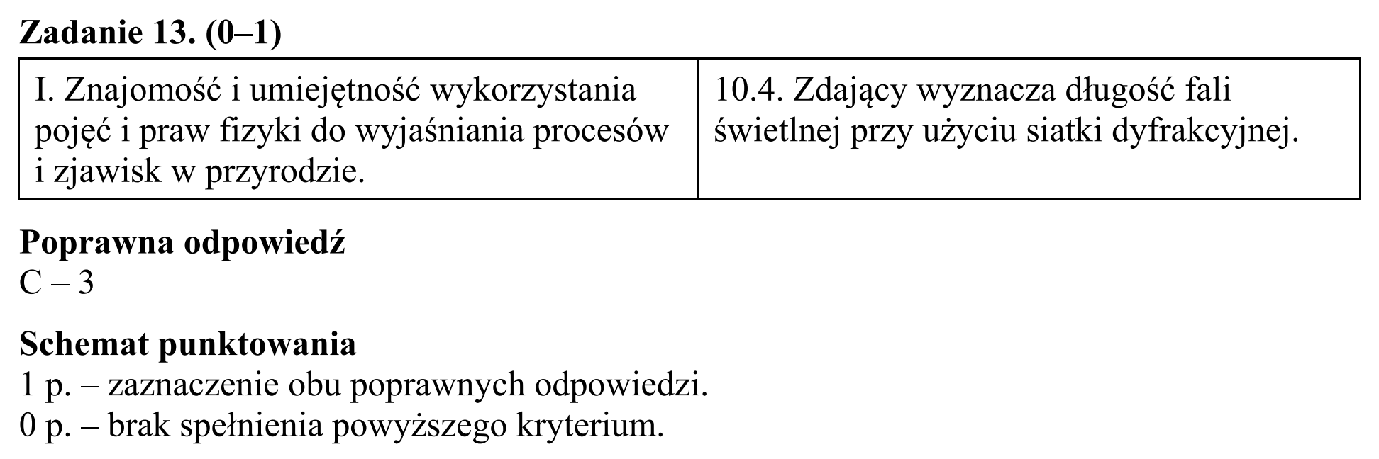 Matura, maj 2015, odpowiedź do zadania 13