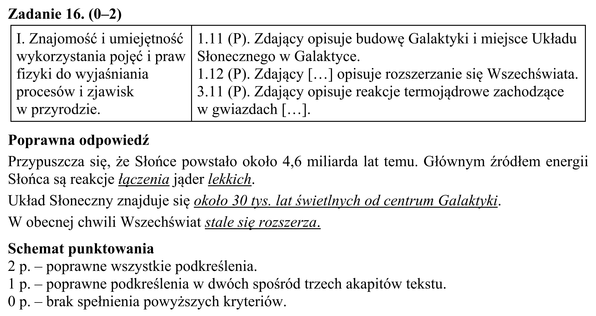 Matura, maj 2015, odpowiedź do zadania 16