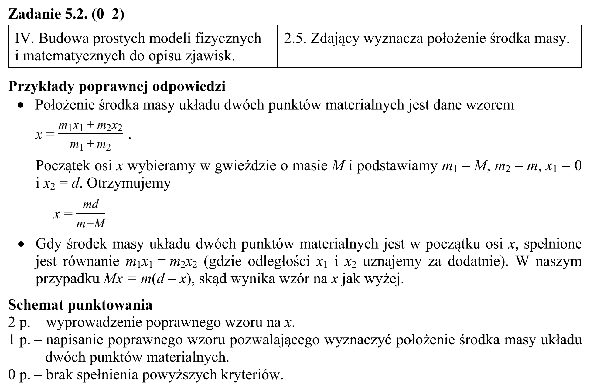 Matura, maj 2015, odpowiedź do zadania 5.2