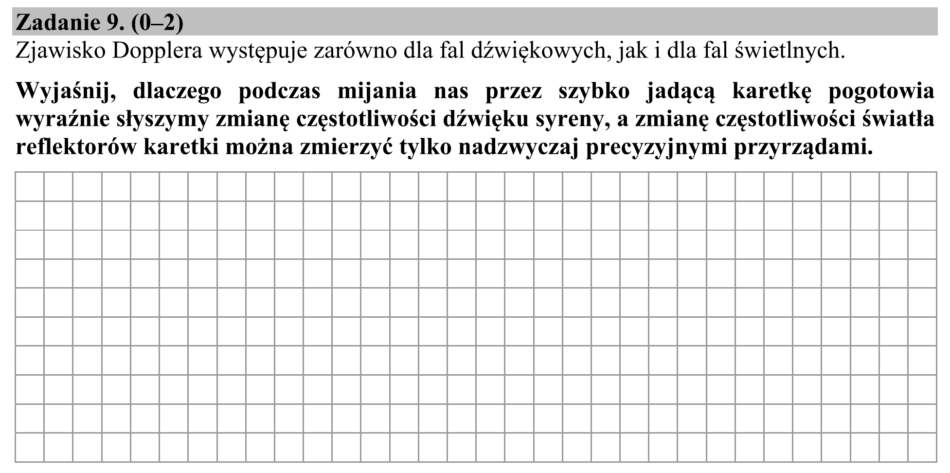 Matura, maj 2016, podgląd zadania 9