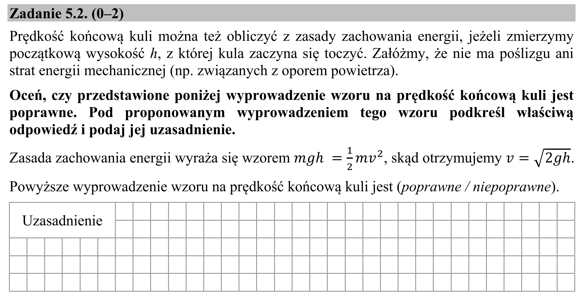 Matura, maj 2017, zadanie 5.2