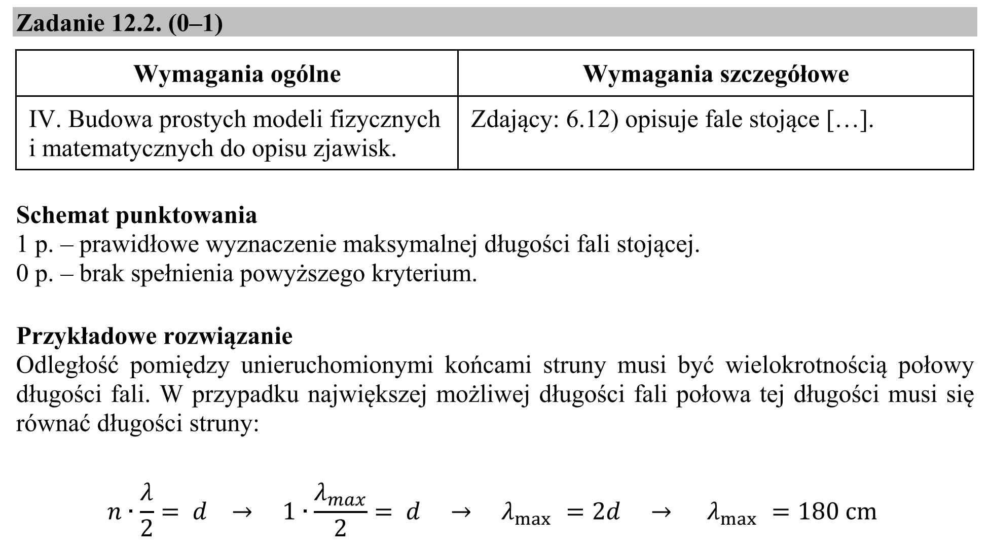 Matura, maj 2018, odpowiedź do zadania 12.2