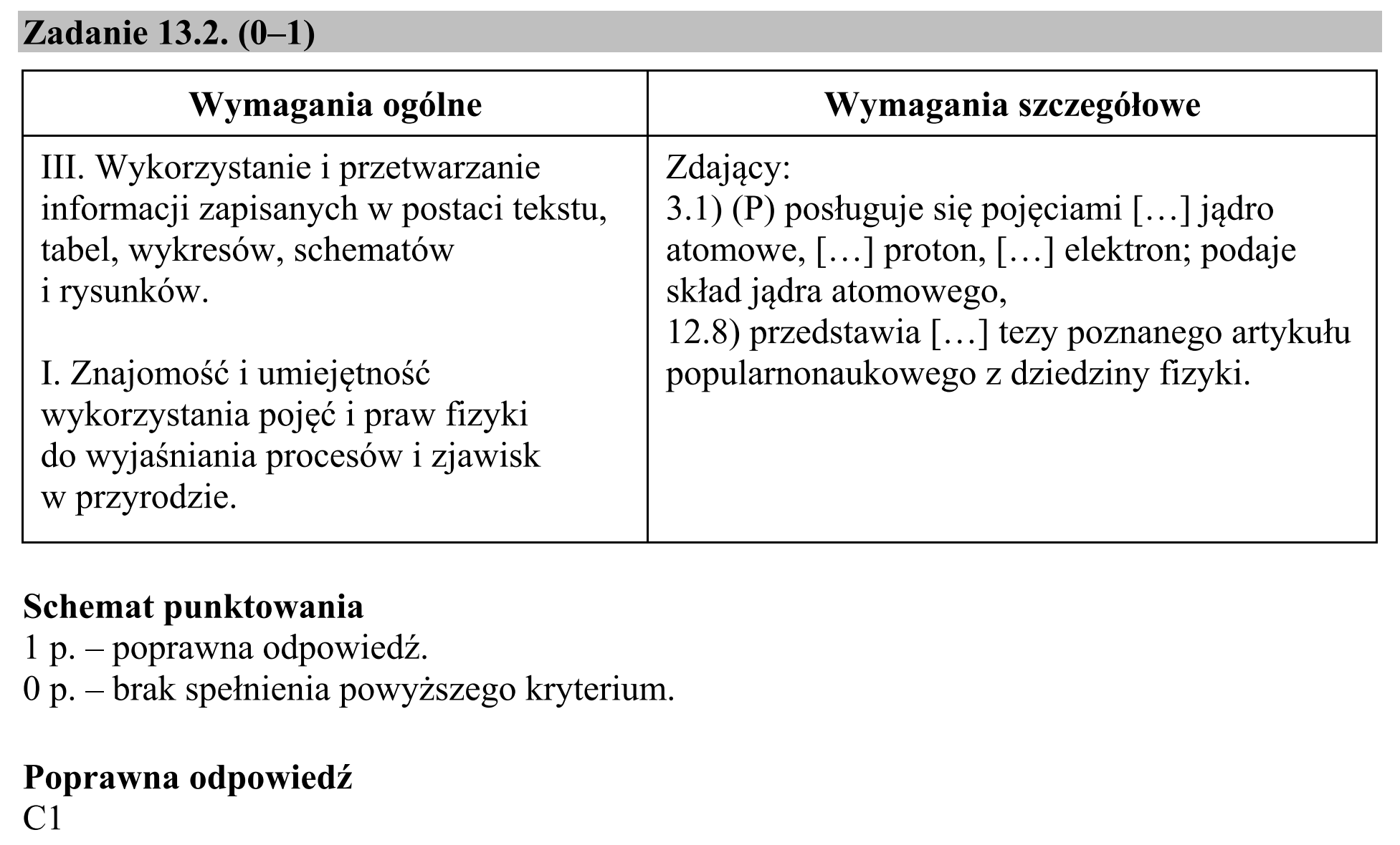 Matura, maj 2018, odpowiedź do zadania 13.2