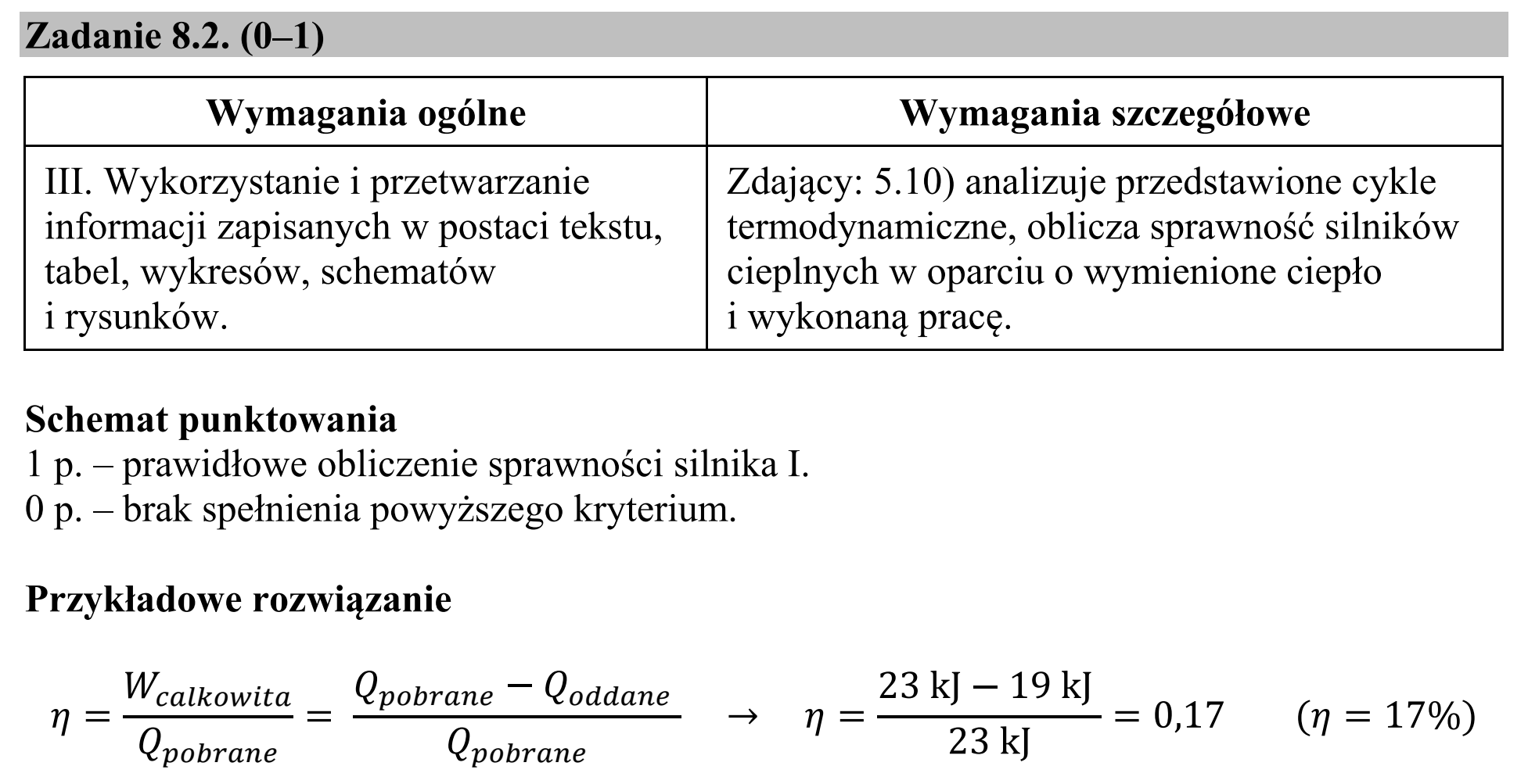 Matura, maj 2018, odpowiedź do zadania 8.2
